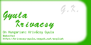 gyula krivacsy business card