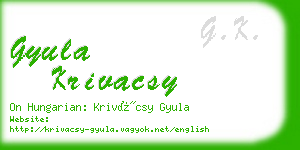 gyula krivacsy business card